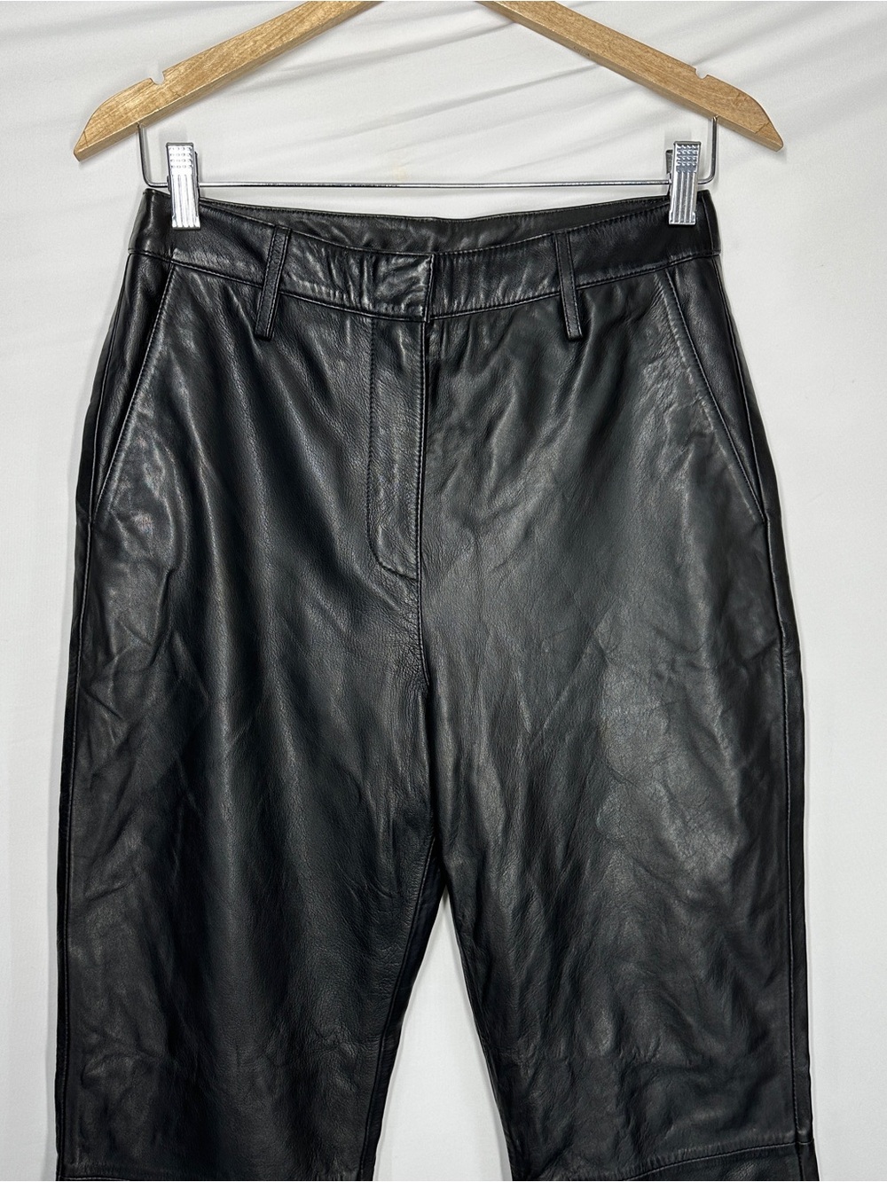 NEW black Bod Christensen Veritas Size 6 Leather Pants Flared Cowgirl